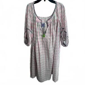 NEW THIERRY COLSON women's eva midi dress in bubblegum pink/matisse green